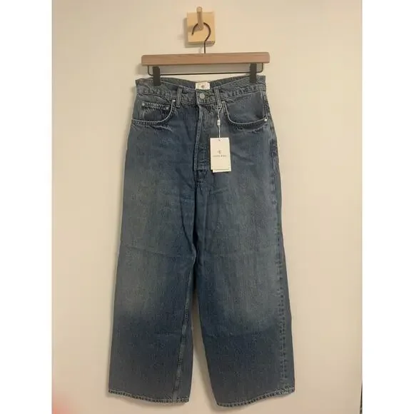 Anine Bing Womens Rick Wide Leg Jeans Deep Alto Blue Size 28 NWT MSRP: $250 - Picture 4 of 8